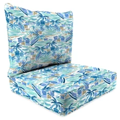 Jordan Manufacturing Outdoor 2PC Deep Seat Chair Cushion-BALLYFIN BAY BLUE RICHLOOM Custom Order Cushions