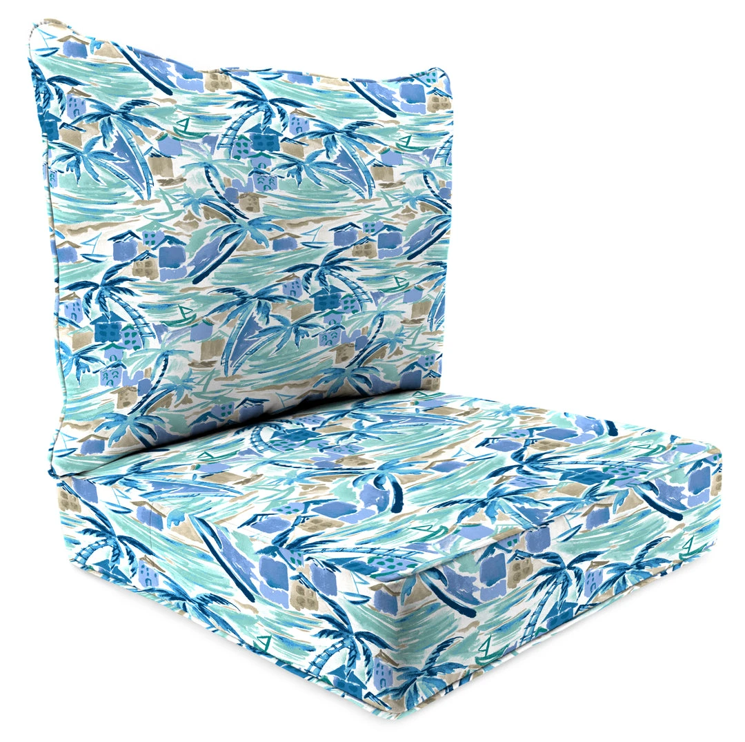 Jordan Manufacturing Outdoor 2PC Deep Seat Chair Cushion-BALLYFIN BAY BLUE RICHLOOM Custom Order Cushions 1 Jordan Manufacturing Outdoor 2PC Deep Seat Chair Cushion-BALLYFIN BAY BLUE RICHLOOM Custom Order Cushions