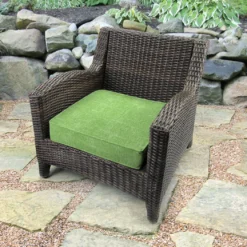 Jordan Manufacturing Custom Order Cushions Outdoor Boxed Edge Deep Seat Cushion-TORY PALM RICHLOOM