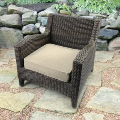 Jordan Manufacturing Outdoor Boxed Edge Deep Seat Cushion-TORY BISQUE RICHLOOM