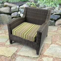 Jordan Manufacturing Outdoor Boxed Edge Deep Seat Cushion-TERRACE SUNRISE RICHLOOM Custom Order Cushions