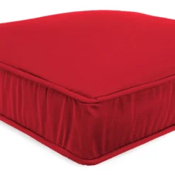 Jordan Manufacturing Outdoor Boxed Edge Deep Seat Cushion- Sunbrella CANVAS JOCKEY ACR RED ACR GLEN RAVEN Custom Order Cushions