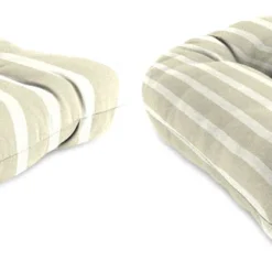 Jordan Manufacturing Custom Order Cushions Set Of 2 Outdoor 18" Wicker Chair Cushions-Sunbrella CAST MIST GLEN RAVEN