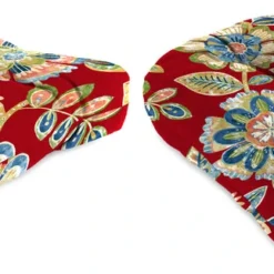 Jordan Manufacturing Set Of 2 Outdoor 18" Wicker Chair Cushions-DAELYN CHERRY RICHLOOM