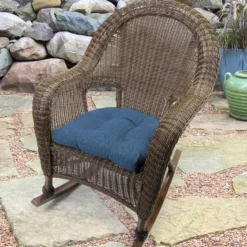 Jordan Manufacturing Custom Order Cushions Set Of 2 Outdoor 18" Wicker Chair Cushions-HUSK TEXTURE CAPRI RICHLOOM