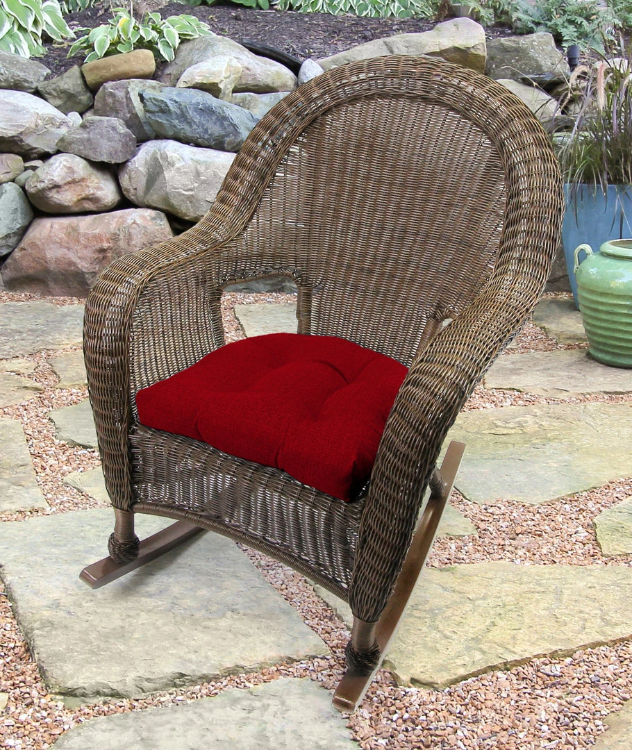 Jordan Manufacturing Set Of 2 Outdoor 18" Wicker Chair Cushions-MCHUSK BERRY RICHLOOM 2 Jordan Manufacturing Set Of 2 Outdoor 18" Wicker Chair Cushions-MCHUSK BERRY RICHLOOM