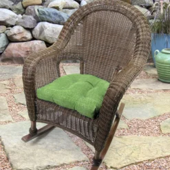 Jordan Manufacturing Set Of 2 Outdoor 18" Wicker Chair Cushions-TORY PALM RICHLOOM Custom Order Cushions