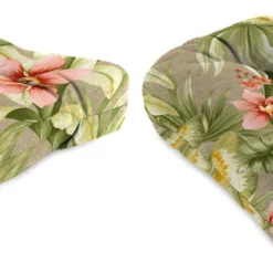 Jordan Manufacturing Custom Order Cushions Set Of 2 Outdoor 18" Wicker Chair Cushions-TAHITI SUNRISE RICHLOOM