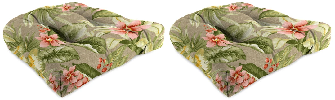 Jordan Manufacturing Custom Order Cushions Set Of 2 Outdoor 18" Wicker Chair Cushions-TAHITI SUNRISE RICHLOOM 1 Jordan Manufacturing Custom Order Cushions Set Of 2 Outdoor 18" Wicker Chair Cushions-TAHITI SUNRISE RICHLOOM
