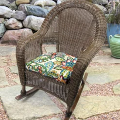 Jordan Manufacturing Set Of 2 Outdoor 18" Wicker Chair Cushions-COPELAND FIESTA RICHLOOM