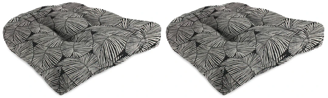 Jordan Manufacturing Set Of 2 Outdoor 18" Wicker Chair Cushions-TALIA NOIR RICHLOOM 1 Jordan Manufacturing Set Of 2 Outdoor 18" Wicker Chair Cushions-TALIA NOIR RICHLOOM
