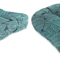 Jordan Manufacturing Custom Order Cushions Set Of 2 Outdoor 18" Wicker Chair Cushions-TALIA CARIBE RICHLOOM
