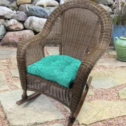 Jordan Manufacturing Set Of 2 Outdoor 18" Wicker Chair Cushions-MAVEN LAGOON Custom Order Cushions