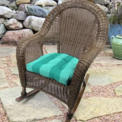 Jordan Manufacturing Set Of 2 Outdoor 18" Wicker Chair Cushions-PREVIEW LAGOON