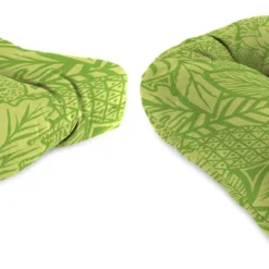 Jordan Manufacturing Custom Order Cushions Set Of 2 Outdoor 18" Wicker Chair Cushions-MAVEN LEAF RICHLOOM