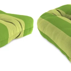 Jordan Manufacturing Set Of 2 Outdoor 18" Wicker Chair Cushions-PREVIEW LEAF RICHLOOM Custom Order Cushions