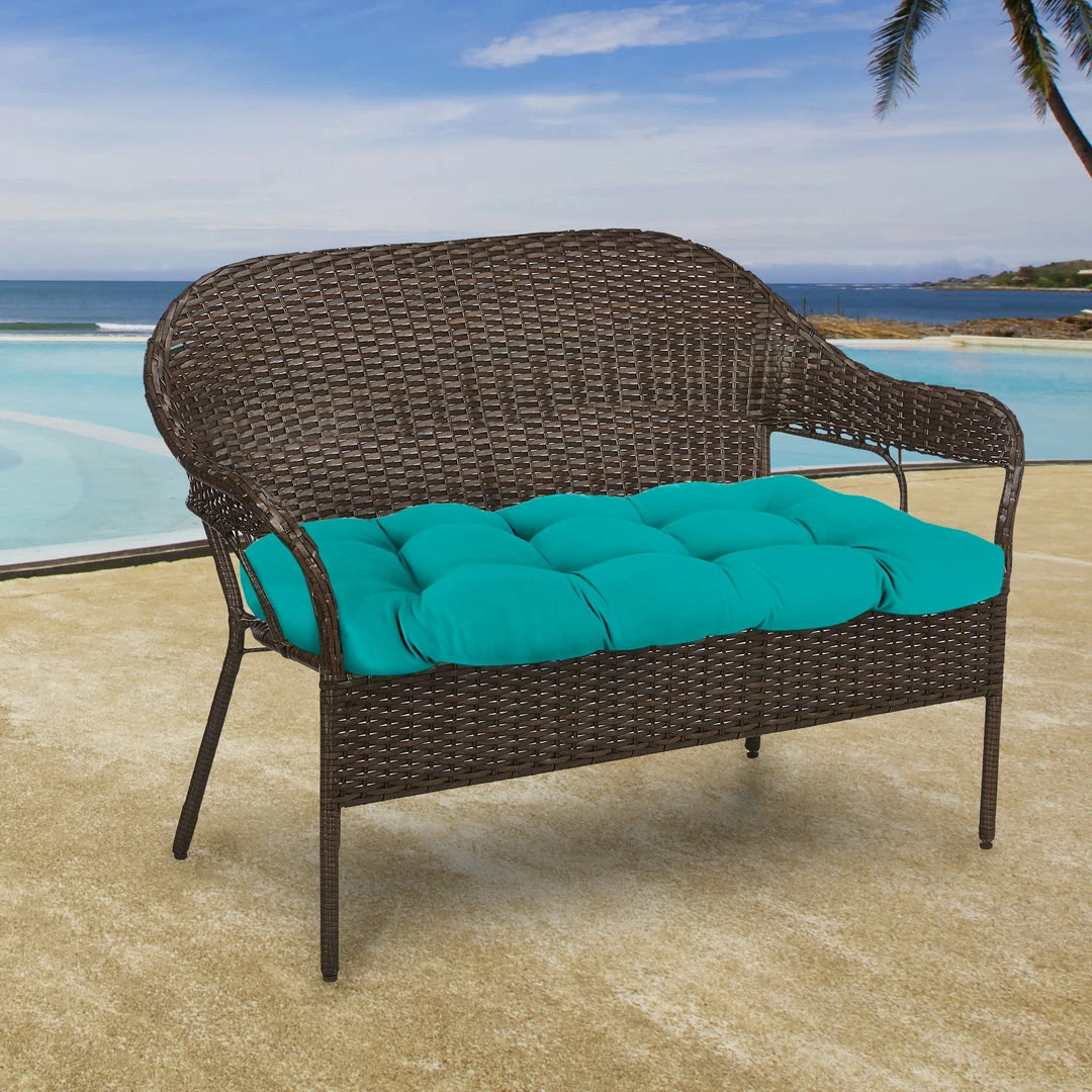 Jordan Manufacturing Custom Order Cushions Outdoor 44" Wicker Loveseat Cushion-Sunbrella CANVAS ARUBA GLEN RAVEN 2 Jordan Manufacturing Custom Order Cushions Outdoor 44" Wicker Loveseat Cushion-Sunbrella CANVAS ARUBA GLEN RAVEN