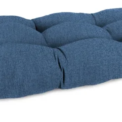 Jordan Manufacturing Custom Order Cushions Outdoor 44" Wicker Loveseat Cushion-HUSK TEXTURE CAPRI RICHLOOM