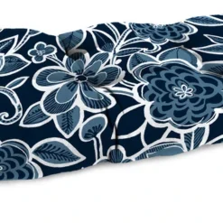 Jordan Manufacturing Outdoor 44" Wicker Loveseat Cushion-HALSEY NAVY RICHLOOM Custom Order Cushions