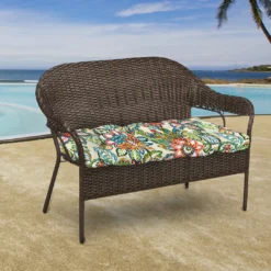 Jordan Manufacturing Outdoor 44" Wicker Loveseat Cushion-COPELAND FIESTA RICHLOOM Custom Order Cushions