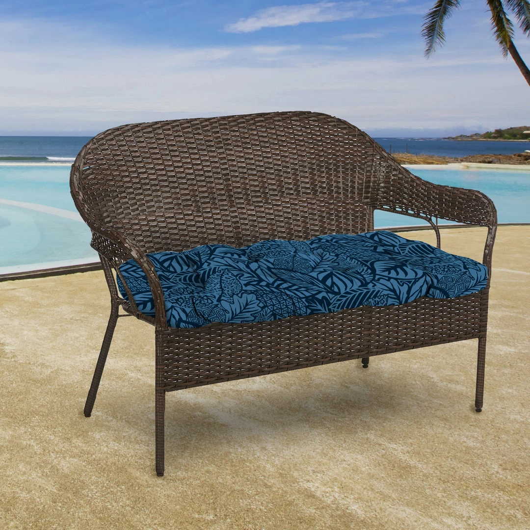 Jordan Manufacturing Outdoor 44" Wicker Loveseat Cushion-MAVEN CAPRI 2 Jordan Manufacturing Outdoor 44" Wicker Loveseat Cushion-MAVEN CAPRI