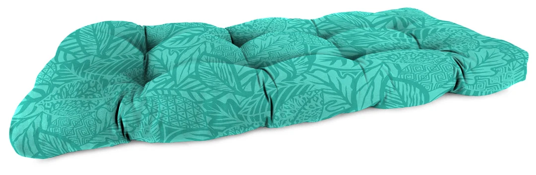 Jordan Manufacturing Outdoor 44" Wicker Loveseat Cushion-MAVEN LAGOON 1 Jordan Manufacturing Outdoor 44" Wicker Loveseat Cushion-MAVEN LAGOON