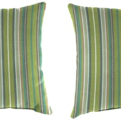 Jordan Manufacturing Custom Order Cushions Outdoor 18" Accessory Throw Pillows, Set Of 2- Sunbrella FOSTER SURFSIDE RAVEN
