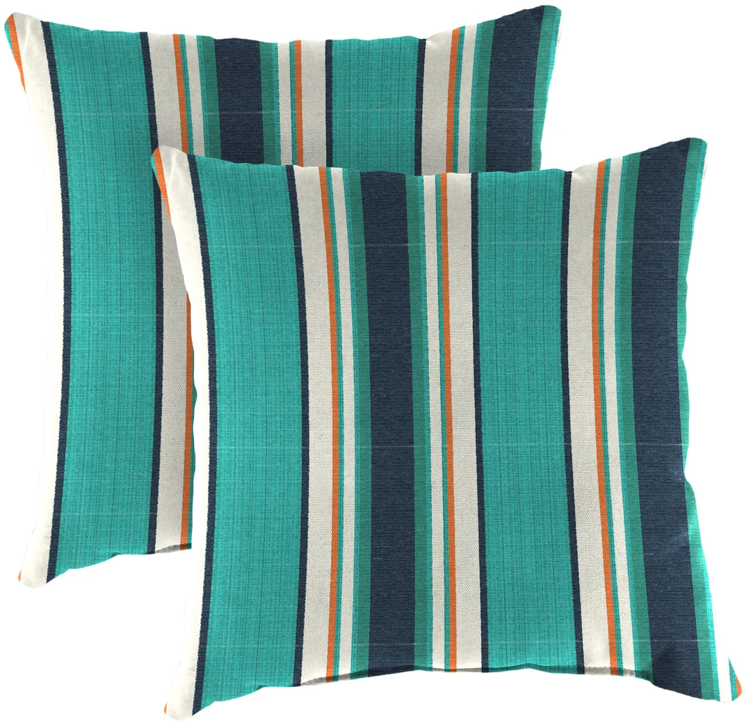 Jordan Manufacturing Outdoor 18" Accessory Throw Pillows, Set Of 2- Sunbrella TOKEN SURFSIDE GLEN RAVEN 1 Jordan Manufacturing Outdoor 18" Accessory Throw Pillows, Set Of 2- Sunbrella TOKEN SURFSIDE GLEN RAVEN