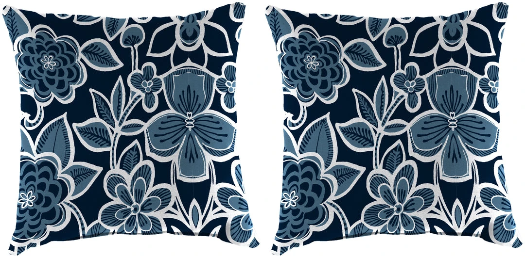 Jordan Manufacturing Outdoor 18" Accessory Throw Pillows-HALSEY NAVY RICHLOOM 1 Jordan Manufacturing Outdoor 18" Accessory Throw Pillows-HALSEY NAVY RICHLOOM
