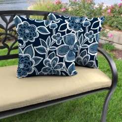 Jordan Manufacturing Outdoor 18" Accessory Throw Pillows-HALSEY NAVY RICHLOOM 5 Jordan Manufacturing Outdoor 18