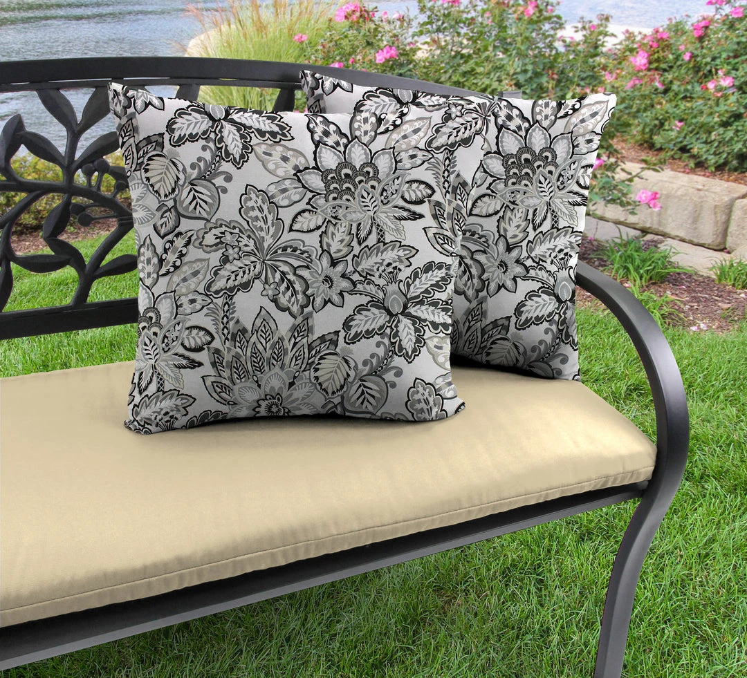 Jordan Manufacturing Custom Order Cushions Outdoor 18" Accessory Throw Pillows-COPELAND NOIR RICHLOOM 2 Jordan Manufacturing Custom Order Cushions Outdoor 18" Accessory Throw Pillows-COPELAND NOIR RICHLOOM