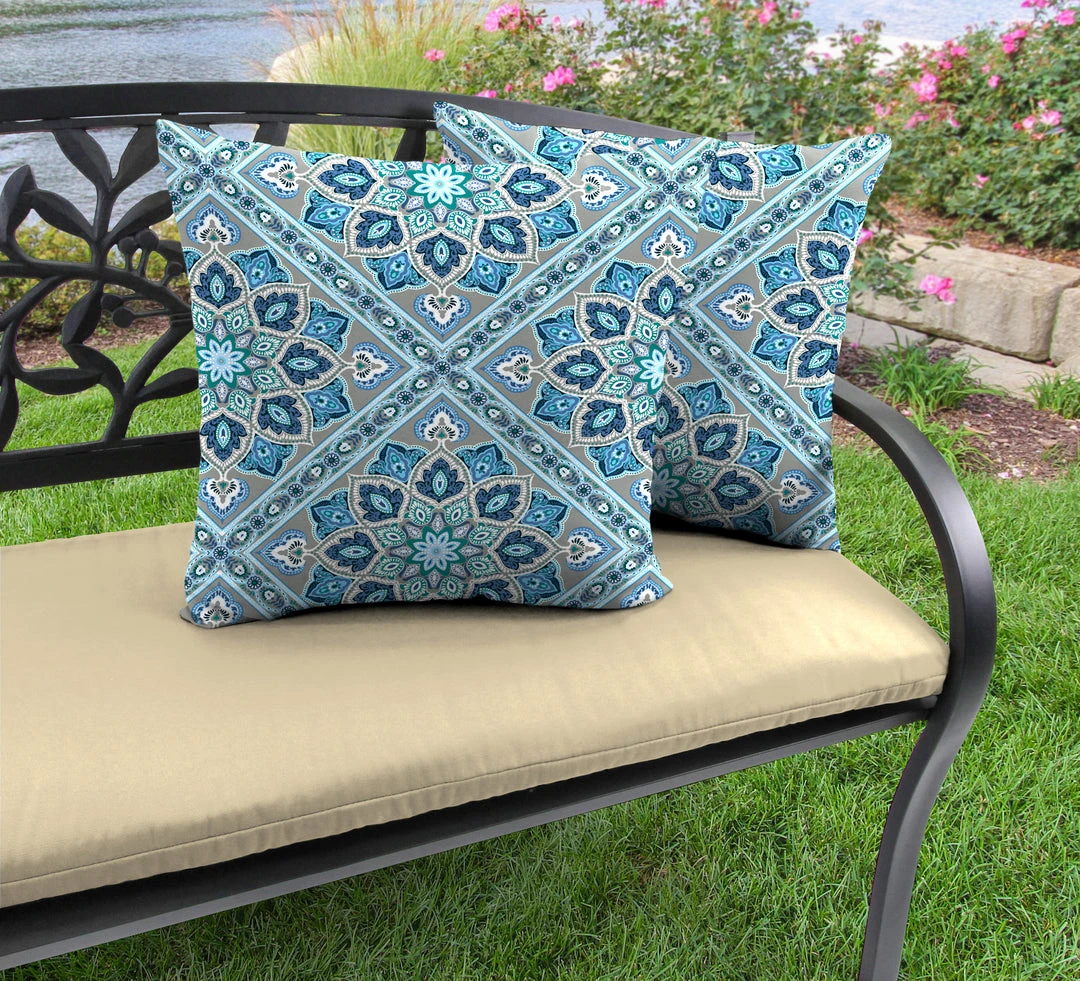 Jordan Manufacturing Outdoor 18" Accessory Throw Pillows-MEDLO BAY RICHLOOM 2 Jordan Manufacturing Outdoor 18" Accessory Throw Pillows-MEDLO BAY RICHLOOM