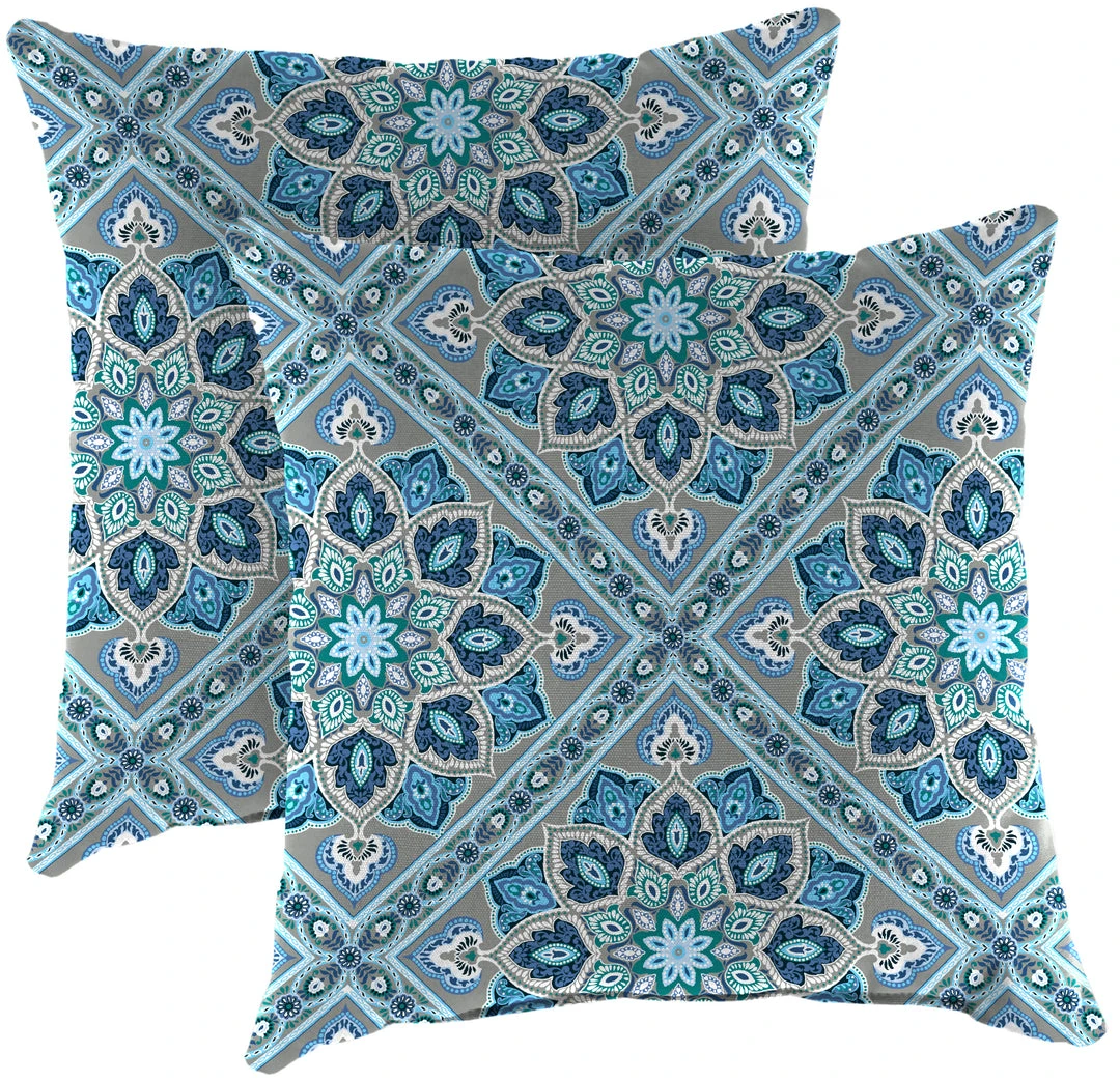 Jordan Manufacturing Outdoor 18" Accessory Throw Pillows-MEDLO BAY RICHLOOM 1 Jordan Manufacturing Outdoor 18" Accessory Throw Pillows-MEDLO BAY RICHLOOM