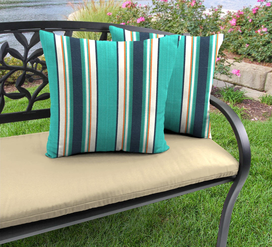 Jordan Manufacturing Outdoor 16" Accessory Throw Pillows, Set Of 2- Sunbrella TOKEN SURFSIDE GLEN RAVEN 2 Jordan Manufacturing Outdoor 16" Accessory Throw Pillows, Set Of 2- Sunbrella TOKEN SURFSIDE GLEN RAVEN