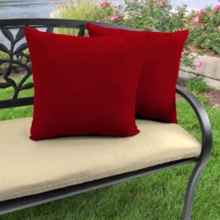 Jordan Manufacturing Custom Order Cushions Outdoor 16" Accessory Throw Pillows, Set Of 2-MCHUSK BERRY RICHLOOM