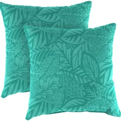 Jordan Manufacturing Custom Order Cushions Outdoor 16" Accessory Throw Pillows, Set Of 2-MAVEN LAGOON