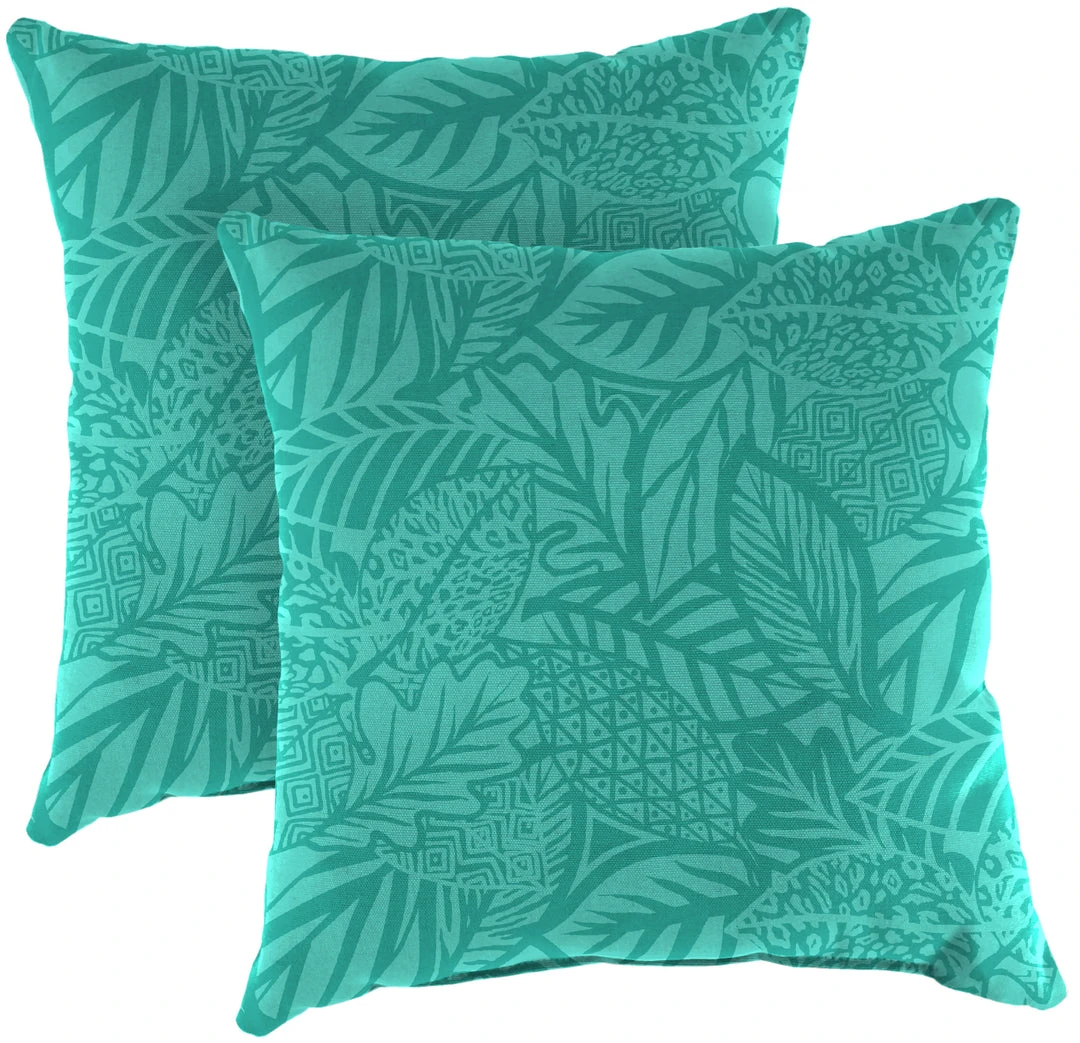Jordan Manufacturing Custom Order Cushions Outdoor 16" Accessory Throw Pillows, Set Of 2-MAVEN LAGOON 1 Jordan Manufacturing Custom Order Cushions Outdoor 16" Accessory Throw Pillows, Set Of 2-MAVEN LAGOON