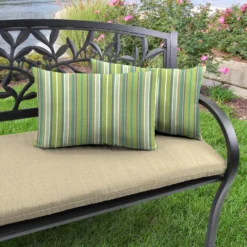 Jordan Manufacturing Outdoor Lumbar Accessory Throw Pillows, Set Of 2- Sunbrella FOSTER SURFSIDE RAVEN Custom Order Cushions