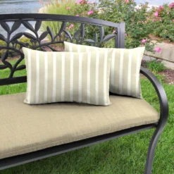 Jordan Manufacturing Outdoor Lumbar Accessory Throw Pillows, Set Of 2- Sunbrella CAST MIST GLEN RAVEN Custom Order Cushions