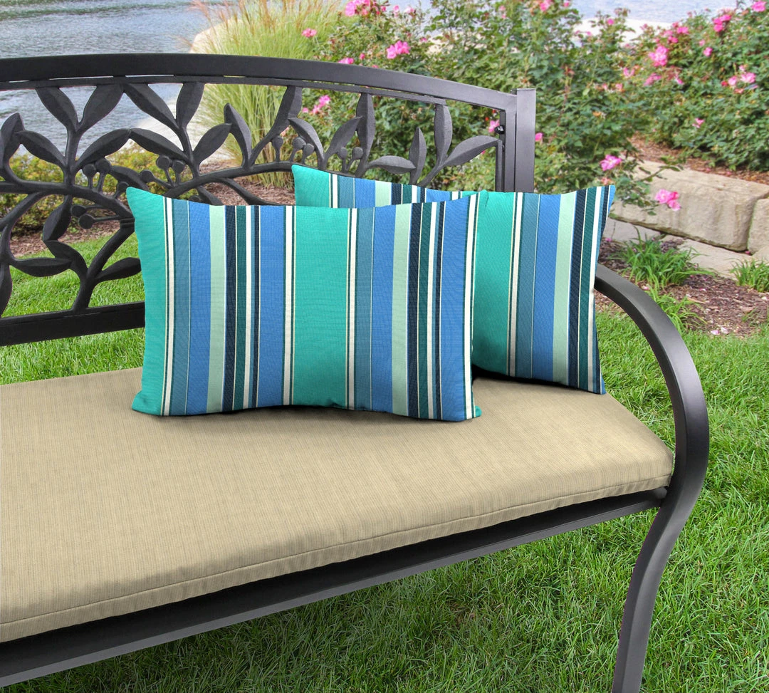 Jordan Manufacturing Outdoor Lumbar Accessory Throw Pillows, Set Of 2- Sunbrella DOLCE STR OASIS ACR GLEN RAVEN Custom Order Cushions 2 Jordan Manufacturing Outdoor Lumbar Accessory Throw Pillows, Set Of 2- Sunbrella DOLCE STR OASIS ACR GLEN RAVEN Custom Order Cushions