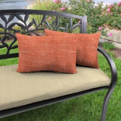 Jordan Manufacturing Outdoor Lumbar Accessory Throw Pillows, Set Of 2-TORY SUNSET RICHLOOM Custom Order Cushions