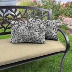 Jordan Manufacturing Outdoor Lumbar Accessory Throw Pillows, Set Of 2-COPELAND NOIR RICHLOOM