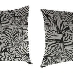 Jordan Manufacturing Outdoor Lumbar Accessory Throw Pillows, Set Of 2-TALIA NOIR RICHLOOM Custom Order Cushions