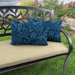 Jordan Manufacturing Custom Order Cushions Outdoor Lumbar Accessory Throw Pillows, Set Of 2-MAVEN CAPRI