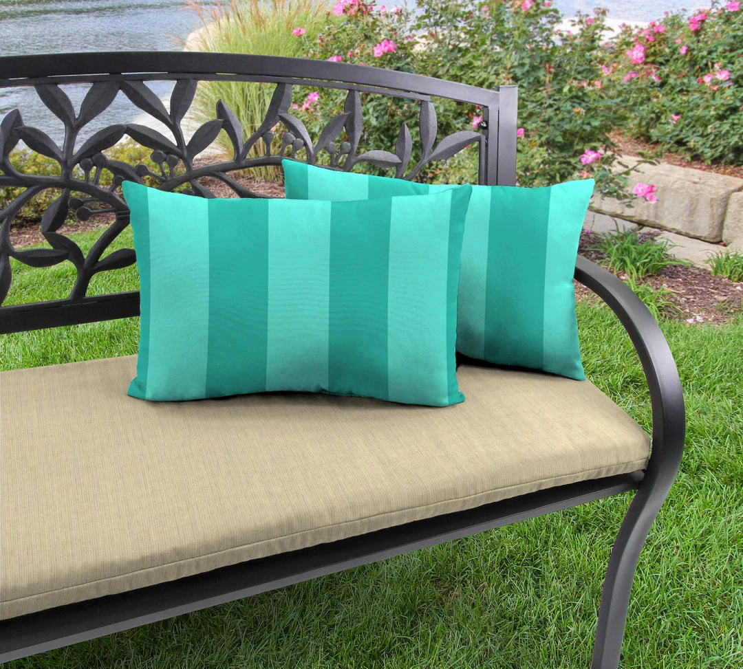 Jordan Manufacturing Outdoor Lumbar Accessory Throw Pillows, Set Of 2-PREVIEW LAGOON Custom Order Cushions 2 Jordan Manufacturing Outdoor Lumbar Accessory Throw Pillows, Set Of 2-PREVIEW LAGOON Custom Order Cushions