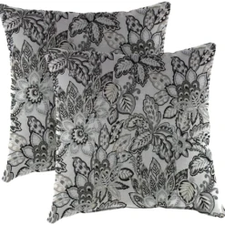 Jordan Manufacturing 20" Outdoor Accessory Throw Pillows, Set Of 2-COPELAND NOIR RICHLOOM Custom Order Cushions