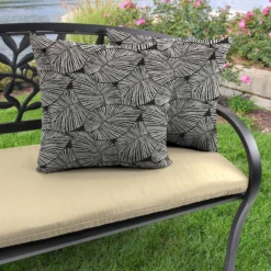 Jordan Manufacturing Custom Order Cushions 20" Outdoor Accessory Throw Pillows, Set Of 2-TALIA NOIR RICHLOOM