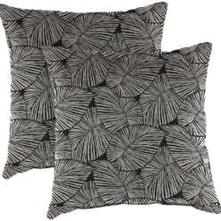 Jordan Manufacturing Custom Order Cushions 20" Outdoor Accessory Throw Pillows, Set Of 2-TALIA NOIR RICHLOOM