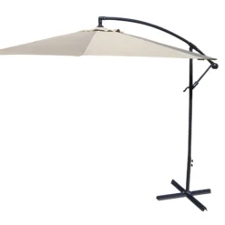 Jordan Manufacturing 10' STEEL OFFSET UMBRELLA- NATURAL Umbrellas