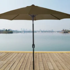 Jordan Manufacturing 9FT Steel Market Umbrella In Khaki Umbrellas